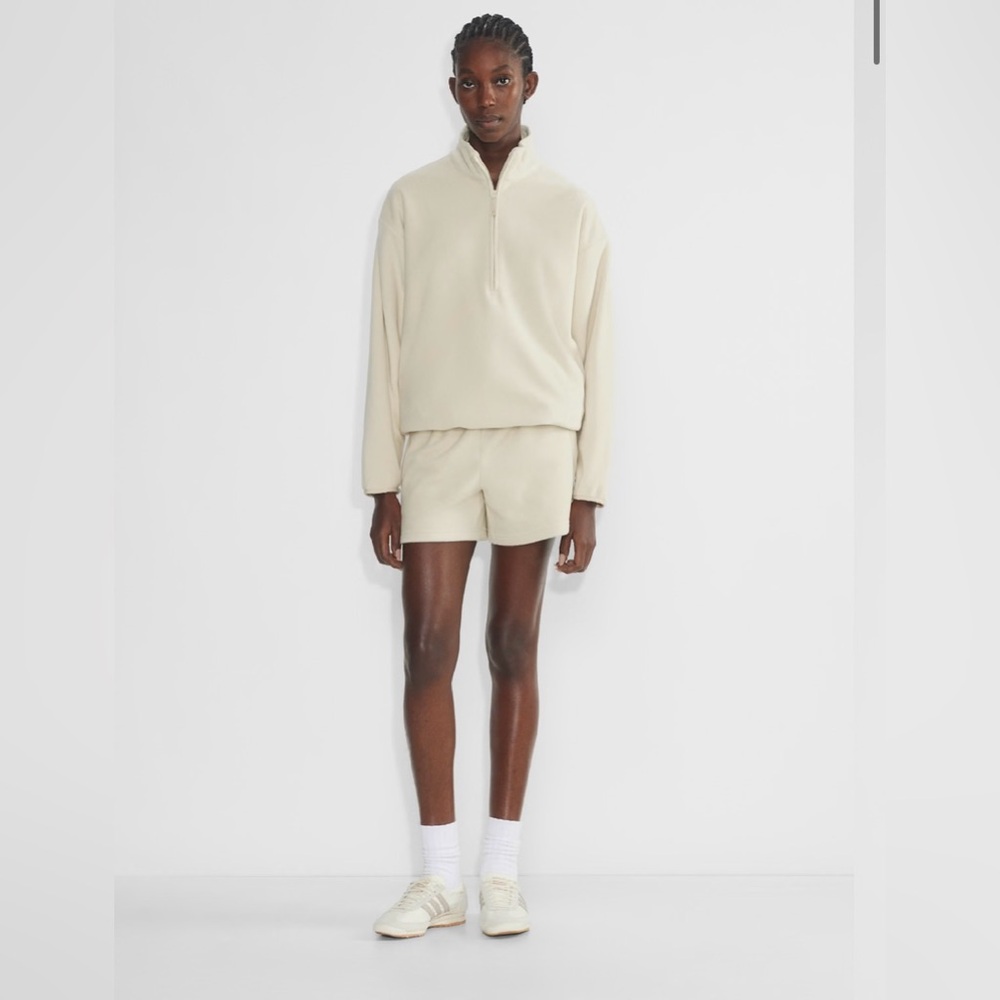 Aritzia Cream Half-Zip Pullover